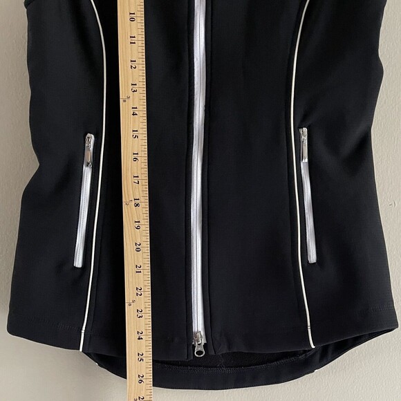 JoFit Golf Vest Top Size XS Zip Up Pockets High Neck Sleeveless Black Reflective - Picture 7 of 8